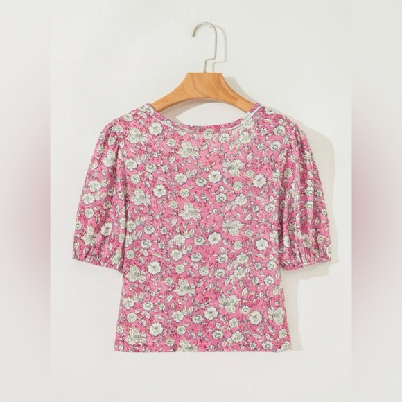 Floral Pink Short Sleeve Tee - Picture 8 of 16